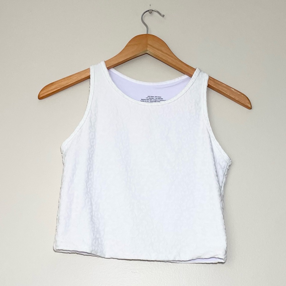 Final! Zyia White Leopard Crop Tank